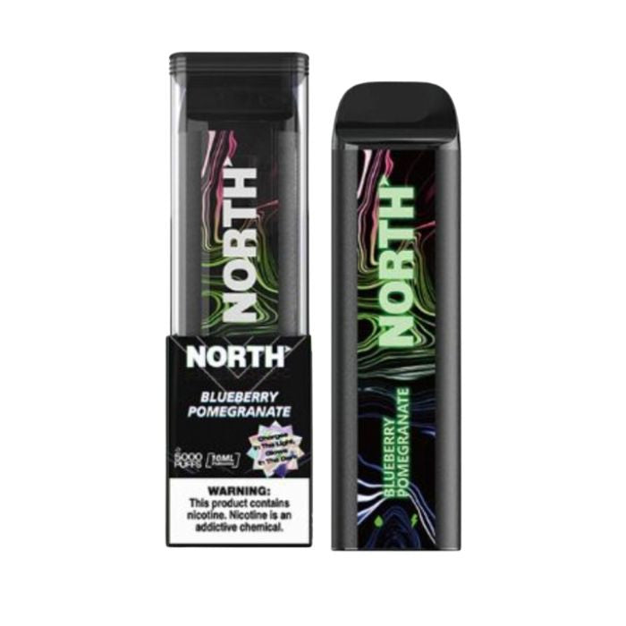 NORTH NIGHT EDITION BLUEBERRY POMEGRANATE 10ML 5% NIC RECHEARGEABLE DISPOIABLE VAPE 5000 PUFFS 10 COUNT BOX