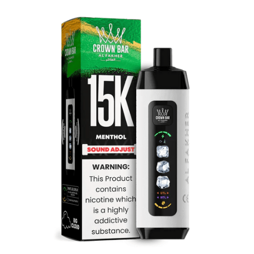 CROWN BAR AL FAKHAR ICE ADJUST MENTHOL 22ML 5% NIC RECHARGEABLE DISPOSABLE VAPE 5 COUNT BOX