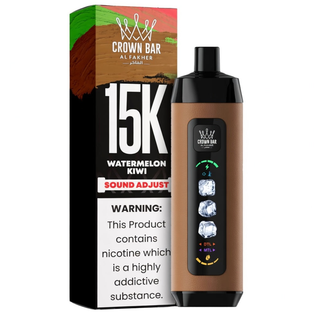 CROWN BAR AL FAKHAR ICE ADJUST WATERMELON KIWI 22ML 5% NIC RECHARGEABLE DISPOSABLE VAPE 5 COUNT BOX