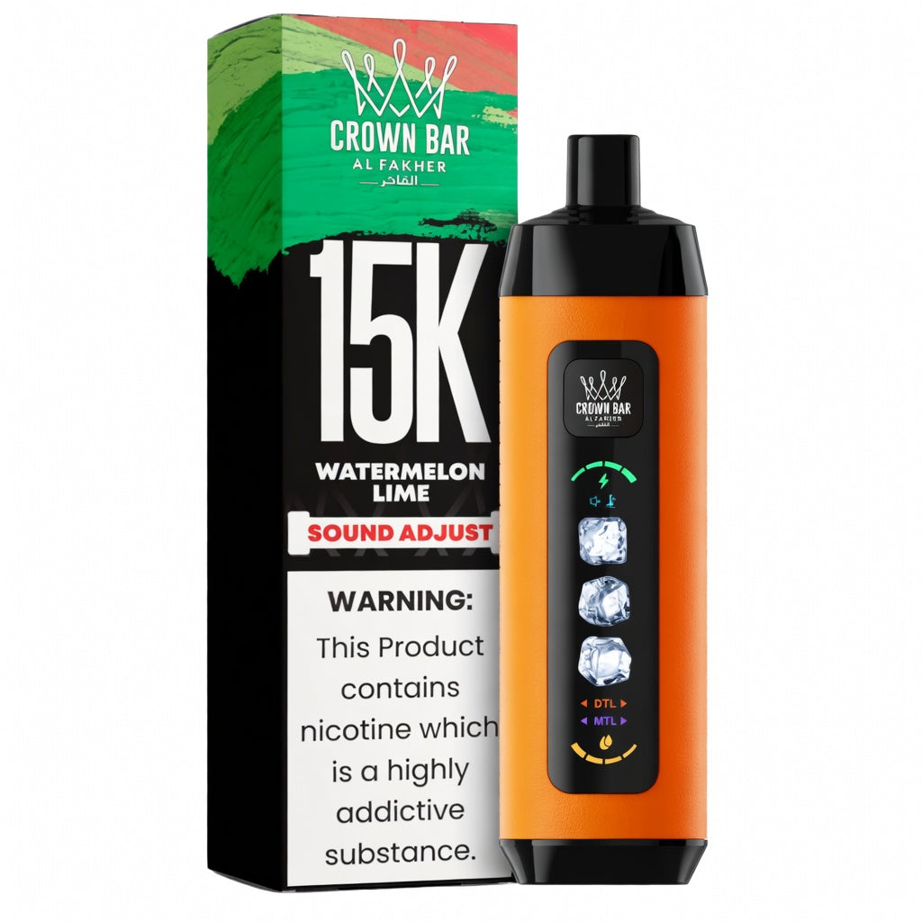 CROWN BAR AL FAKHAR ICE ADJUST WATERMELON LIME 22ML 5% NIC RECHARGEABLE DISPOSABLE VAPE 5 COUNT BOX