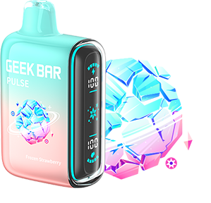 GEEK BAR PLUSE FROZEN STRAWBERRY 16ML E-LIQUID 5% NIC RECHAREABLE DISPOSABLE VAPE 15K PUFFS 5 COUNT PACK