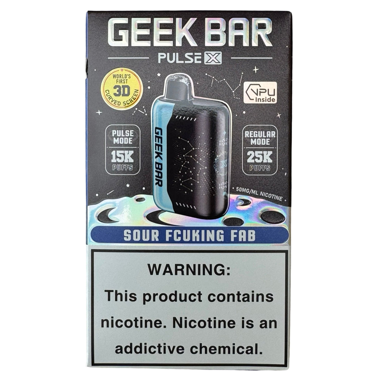 GEEK BAR PULSE X SOUR FUCKING FAB 16ML E-LIQUID 5% NIC RECHAREABLE DISPOSABLE VAPE 25K PUFFS 5 COUNT PACK