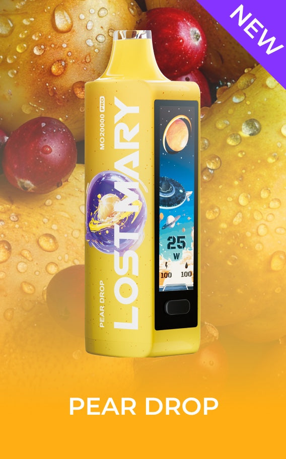 LOST MARY MO20000 PRO PEAR DROP 18ML E-LIQUID 5% NIC RECHARGEABLE DISPOSABLE VAPE 20K PUFFS 5 COUNT BOX
