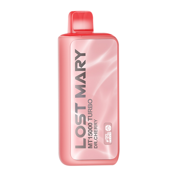LOST MARY MT15000 TURBO DR CHERRY 16ML E-LIQUID 5% NIC RECHARGEABLE DISPOSABLE VAPE 15K PUFFS 5 COUNT BOX