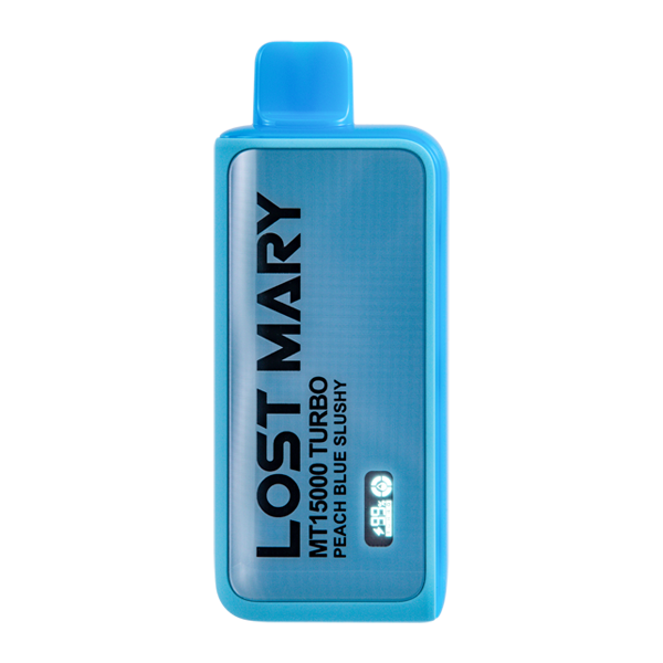 LOST MARY MT15000 TURBO PEACH BLUE SLUSHY 16ML E-LIQUID 5% NIC RECHARGEABLE DISPOSABLE VAPE 15K PUFFS 5 COUNT BOX