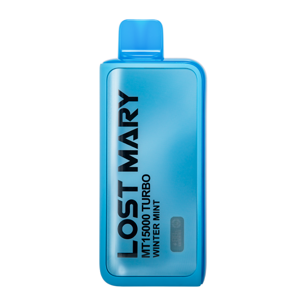 LOST MARY MT15000 TURBO WINTER MINT 16ML E-LIQUID 5% NIC RECHARGEABLE DISPOSABLE VAPE 15K PUFFS 5 COUNT BOX