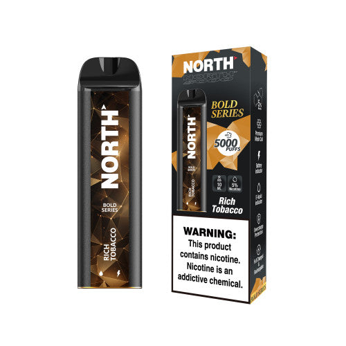 NORTH BOLD RICH TOBACCO 10ML 5% NIC RECHEARGEABLE DISPOIABLE VAPE 5000 PUFFS
