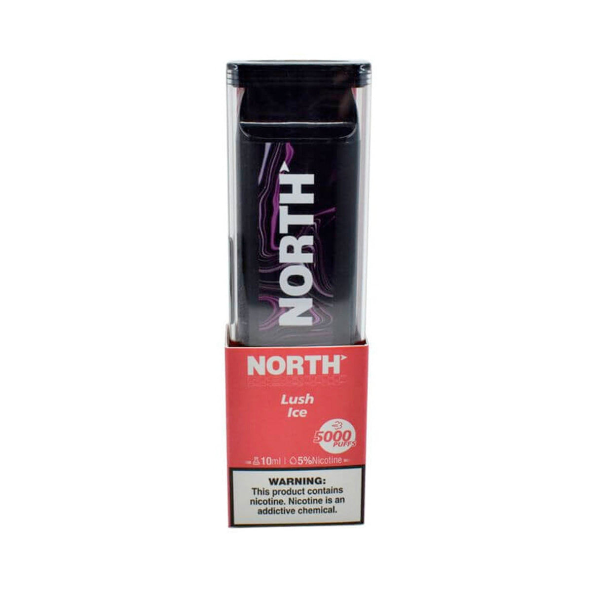 NORTH LUSH ICE 10ML 5% NIC RECHEARGEABLE DISPOIABLE VAPE 5000 PUFFS 10 COUNT BOX