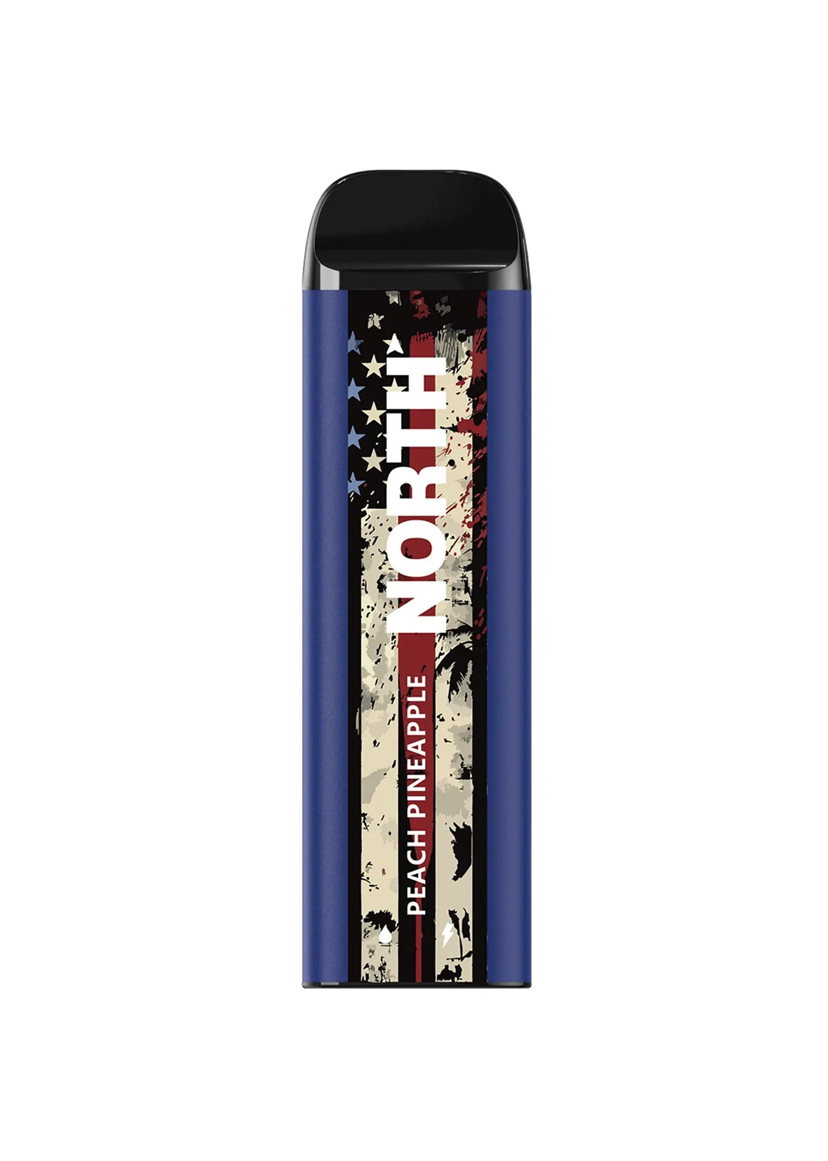 NORTH PATRIOTIC EDITION PEACH PINEAPPLE 10ML 5% NIC RECHEARGEABLE DISPOIABLE VAPE 5000 PUFFS 10 COUNT BOX