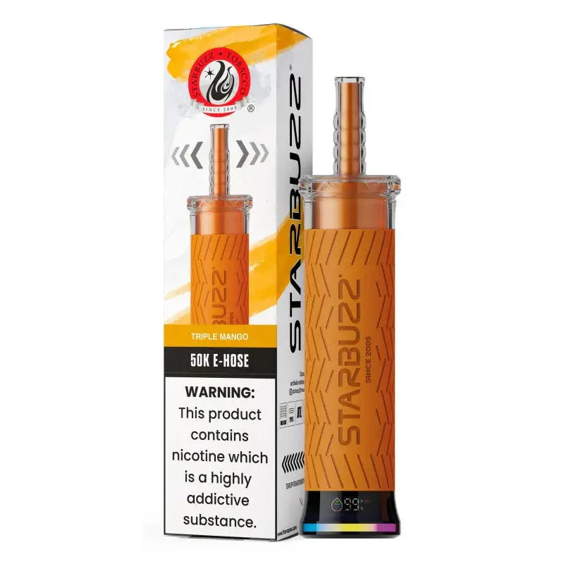 STARBUZZ E-HOSE TRIPLE MANGO 40ML E-LIQUID RECHAREABLE DISPOSABLE VAPE 50K PUFFS