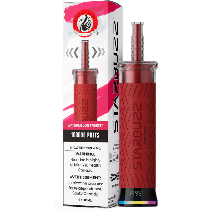 STARBUZZ E-HOSE WATERMELON FREEZE 40ML E-LIQUID RECHAREABLE DISPOSABLE VAPE 50K PUFFS
