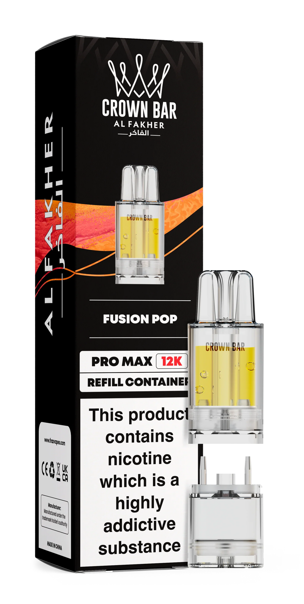 CROWN BAR AL FAKHER PRO FUSION POP PREFILLED POD 12K PUFFS 5 COUNT PACK