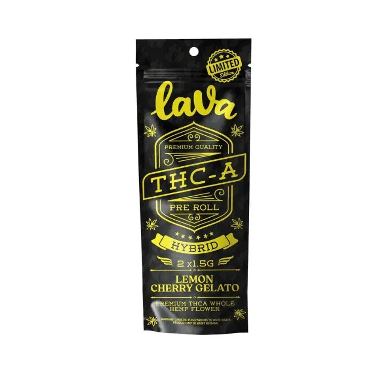 LAVA THCA PREMIUM QUALITY PRE ROLL 1.5GM 2CT-LEMON CHERRY GELATO