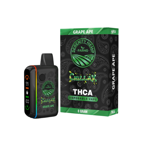 Serenity Hemp THC-A Disposable 8g (SINGLE)- Grape Ape (Indica)