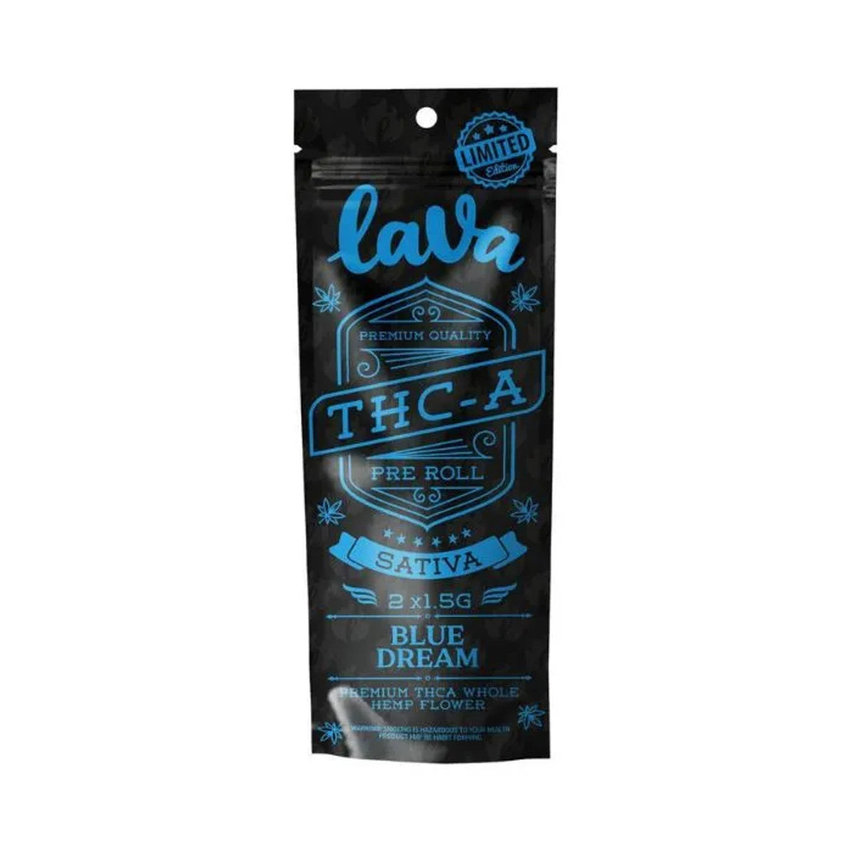 LAVA THCA PREMIUM QUALITY PRE ROLL 1.5GM 2CT-BLUE DREAM