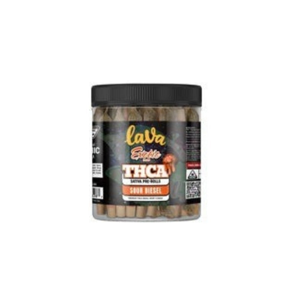 LAVA THCA 2gm PRE ROLL 10ct Jar-SOUR DIESEL