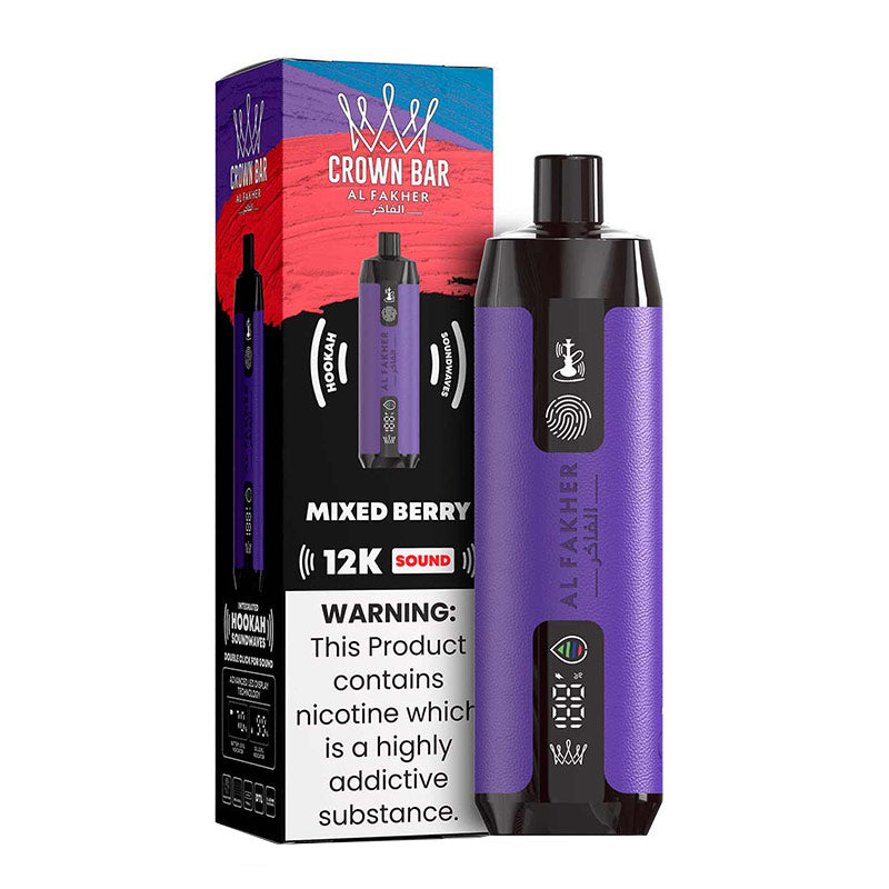 CROWN BAR AL FAKHER MIXED BERRY 20ML E-LIQUID 5% NIC RECHARGEABLE DISPOSABLE VAPE 12K PUFFS