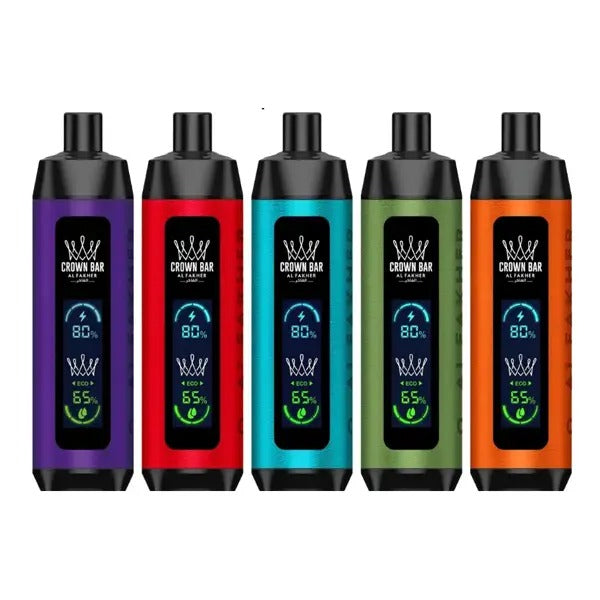 CROWN BAR AL FAKHAR CRYSTAL WATERMELON KIWI 18ML E-LIQUID 5% NIC RECHARGEABLE DISPOSABLE VAPE 8000 PUFFS 5 COUNT BOX