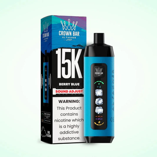 CROWN BAR AL FAKHAR ICE ADJUST BERRY BLUE 22ML 5% NIC RECHARGEABLE DISPOSABLE VAPE 5 COUNT BOX