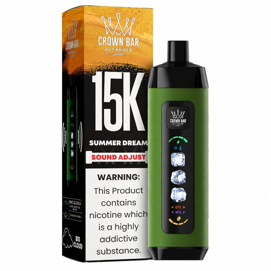 CROWN BAR AL FAKHAR ICE ADJUST SUMMER DREAM 22ML 5% NIC RECHARGEABLE DISPOSABLE VAPE 5 COUNT BOX