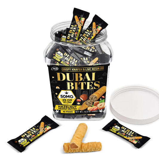 DUBAI BITES DELTA 9 50MG 40CT - -HAZELNUT PEANUT BUTTER