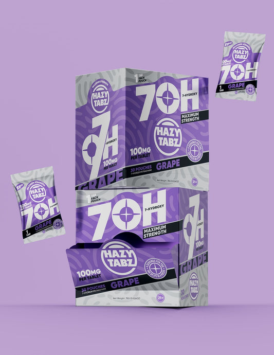 HAZY TABZ 7-HYDROXY GRAPE 100MG PER TAB 30 COUNT BOX