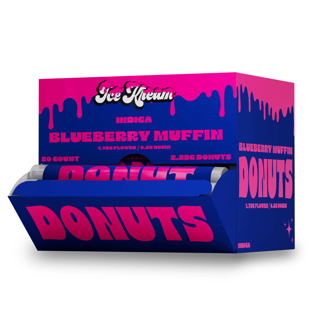 ICE KREAM POWDERED DONUTBLUEBERRY MUFFIN 2.25GM INDICA THCA PRE ROLL 20 COUNT BOX