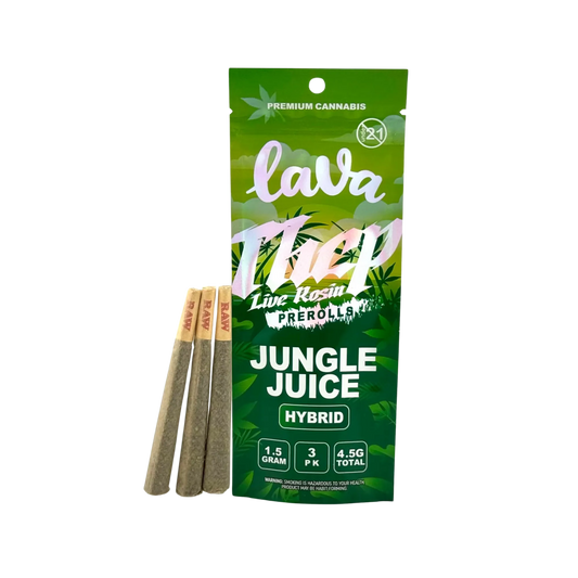 LAVA THCP LIVE ROSIN PREROLLS 1.5GM 3PK-JUNGLE JUICE (HYBRID)