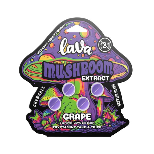 LAVA MUSHROOM EXTRACT GRAPE 25MG TABLET