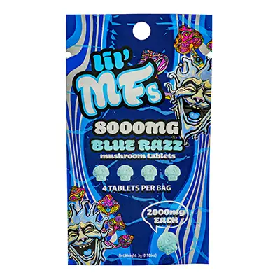 LIL MF'S BLUE RAZZ MUSHROOM TABLETS 2000MG 4TABS EACH 10CT PACK