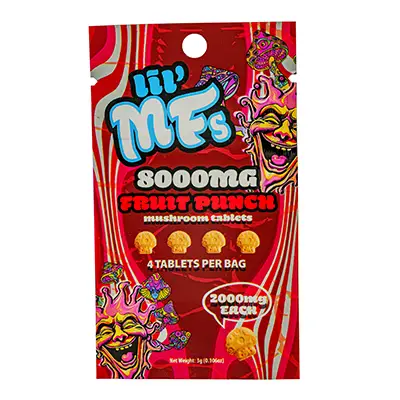 LIL MF'S FRUIT PUNCH MUSHROOM TABLETS 2000MG 4TABS EACH 10CT PACK