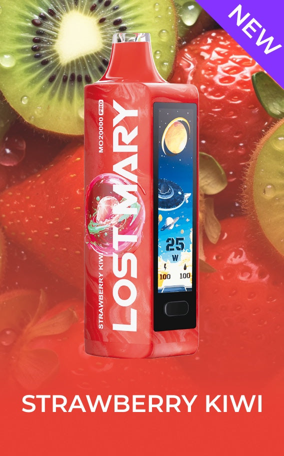 LOST MARY MO20000 PRO STRAWBERRY KIWI 18ML E-LIQUID 5% NIC RECHARGEABLE DISPOSABLE VAPE 20K PUFFS 5 COUNT BOX