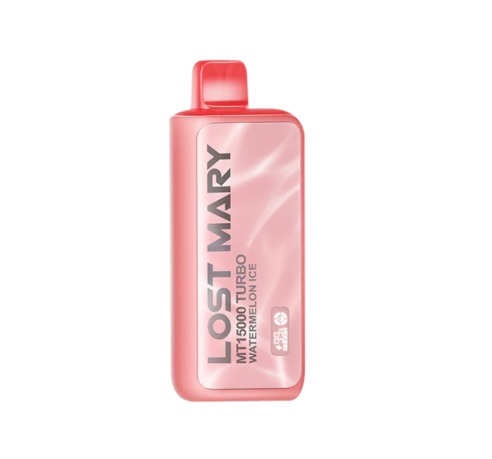 LOST MARY MT15000 TURBO WATERMELON ICE 16ML E-LIQUID 5% NIC RECHARGEABLE DISPOSABLE VAPE 15K PUFFS 5 COUNT BOX