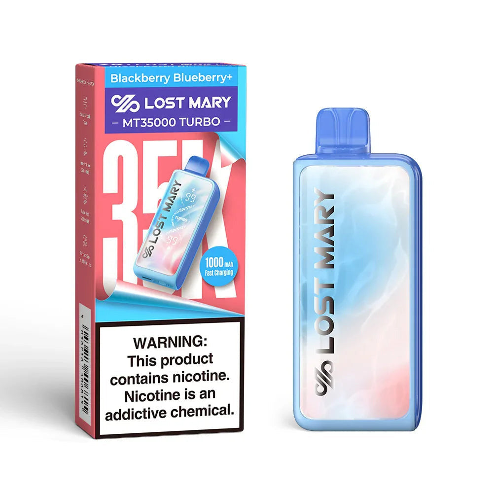 LOST MARY MT35K TURBO BLACKBERRY BLUEBERRY 5% NIC RECHARGEABLE DISPOSABLE VAPE 35K PUFFS 5 COUNT BOX