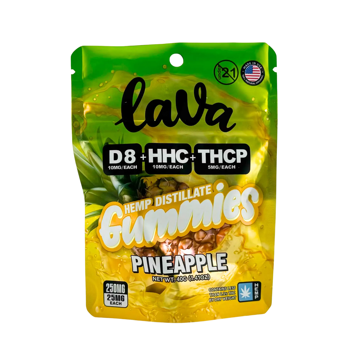 LAVA GUMMIES 10PACK-PINEAPPLE