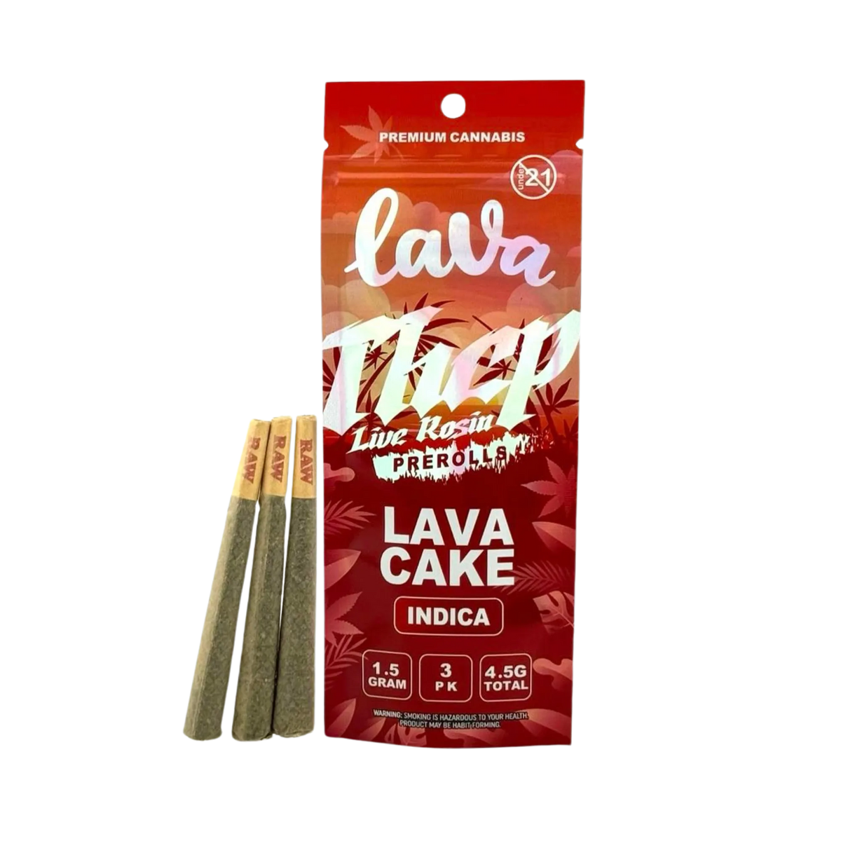 LAVA THCP LIVE ROSIN PREROLLS 1.5GM 3PK-LAVA CAKE (INDICA)