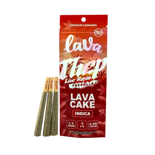 LAVA THCP LIVE ROSIN PREROLLS 1.5GM 3PK-LAVA CAKE (INDICA)