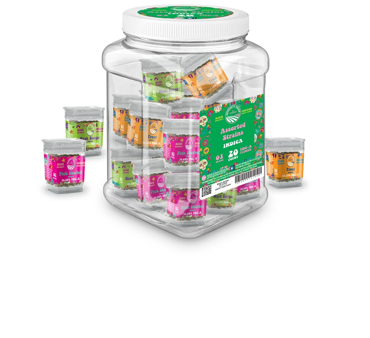 SERENITY HEMP FARMS 1GM FLOWER ASSORTED-INDICA