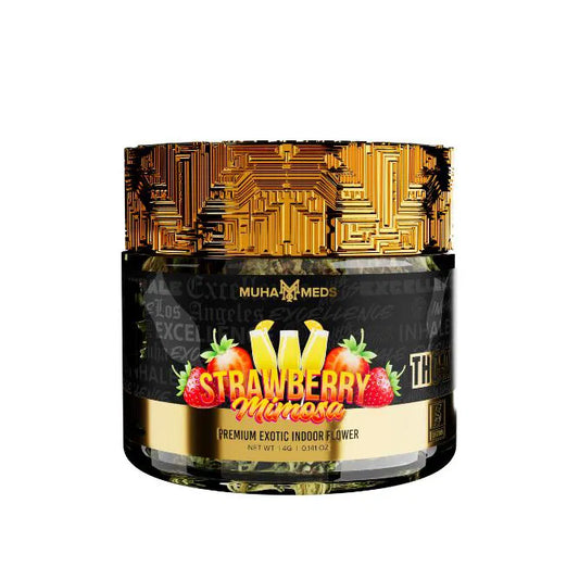 MUHA MEDS STRAWBERRY MIMOSA THCA EXOTIC FLOWER 4GM JAR