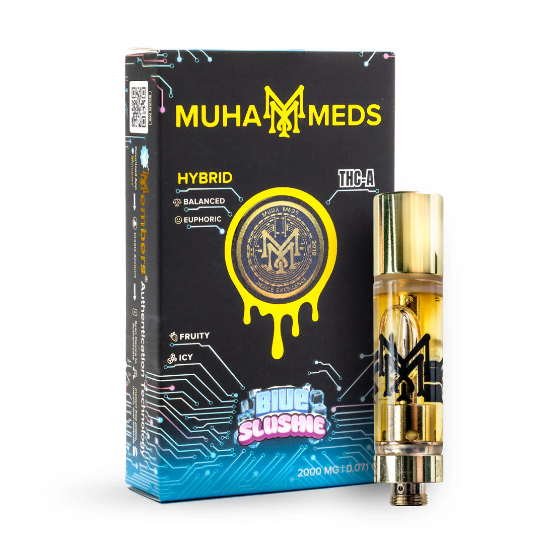MUHA MEDS THCA BLUE SLUSHIE VAPE CARTRIDGE 2GM 5COUNT BOX