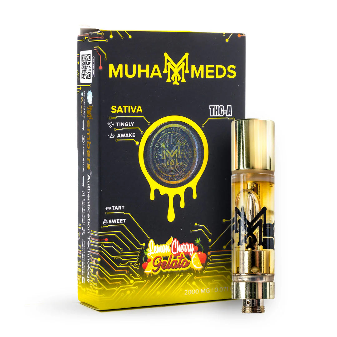 MUHA MEDS THCA LEMON CHERRY GELATO VAPE CARTRIDGE 2GM 5COUNT BOX