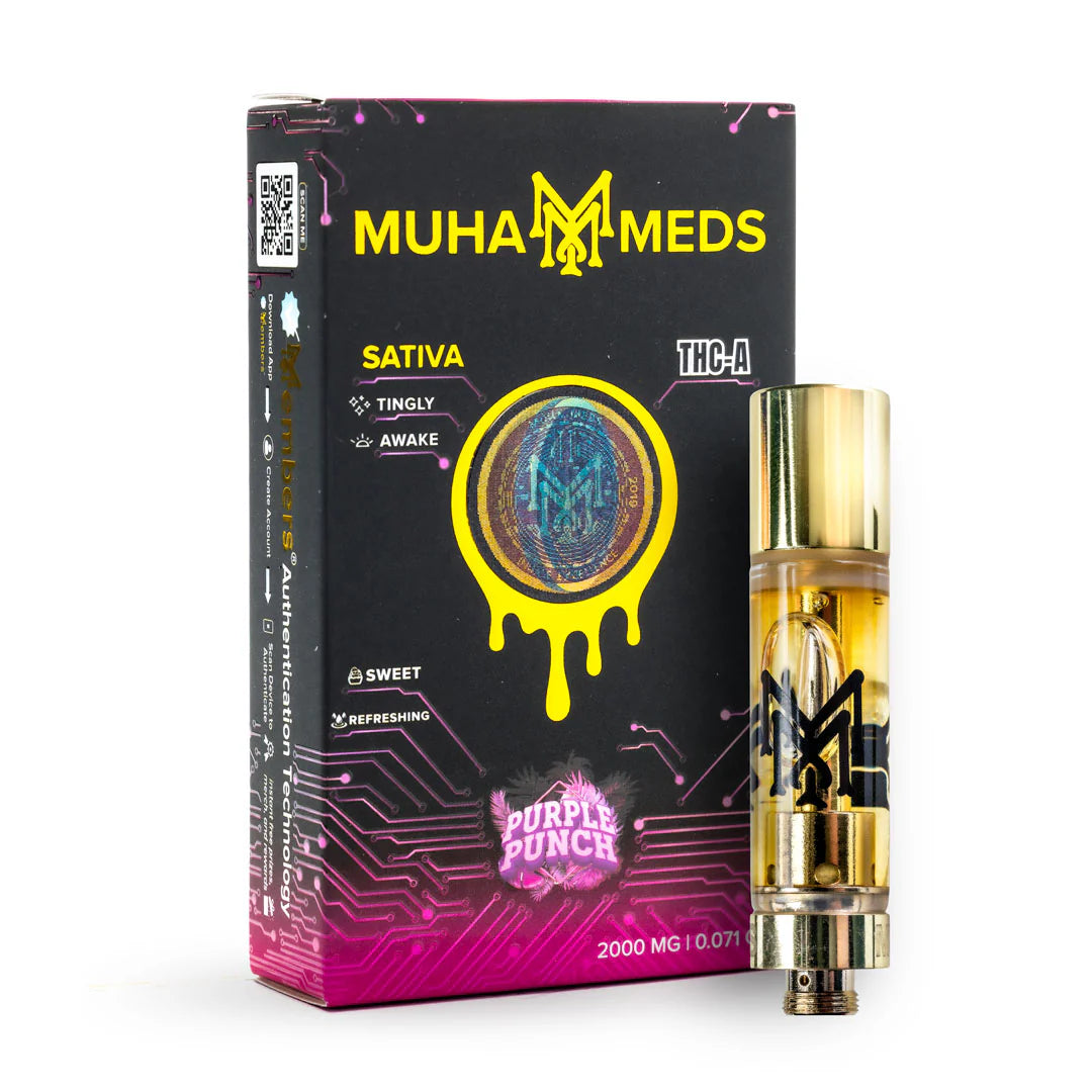 MUHA MEDS THCA PURPLE PUNCH VAPE CARTRIDGE 2GM 5COUNT BOX