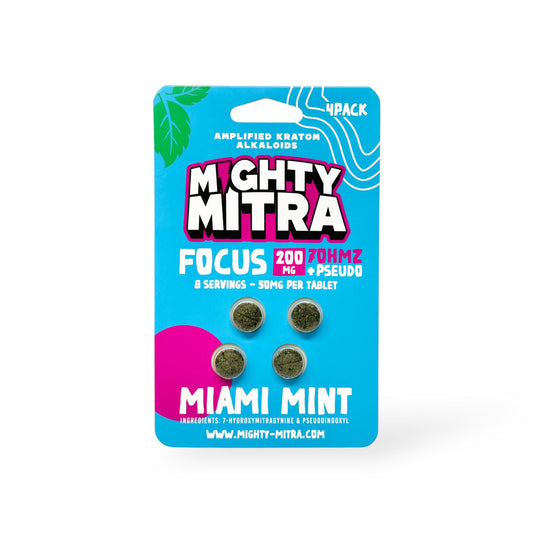 MIGHTYMITRA 30CT BOX 50MG 7OHMZ+PSEUDO-FOCUS (MIAMI MINT)