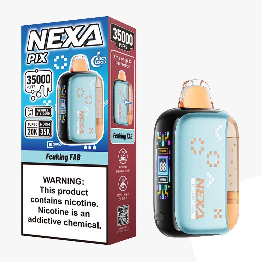 NEXA PIX FUCKING FAB 16ML E-LIQUID 5% NIC RECHARGEABLE DISPOSABLE VAPE 35K PUFFS 5 COUNT BOX