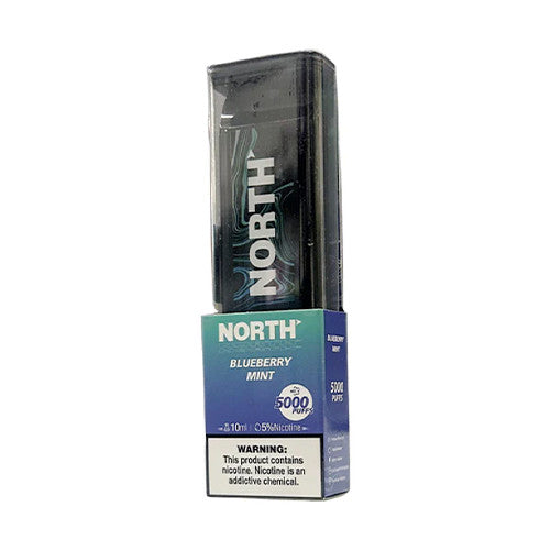 NORTH BLUEBERRY MINT 10ML 5% NIC RECHEARGEABLE DISPOIABLE VAPE 5000 PUFFS 10 COUNT BOX