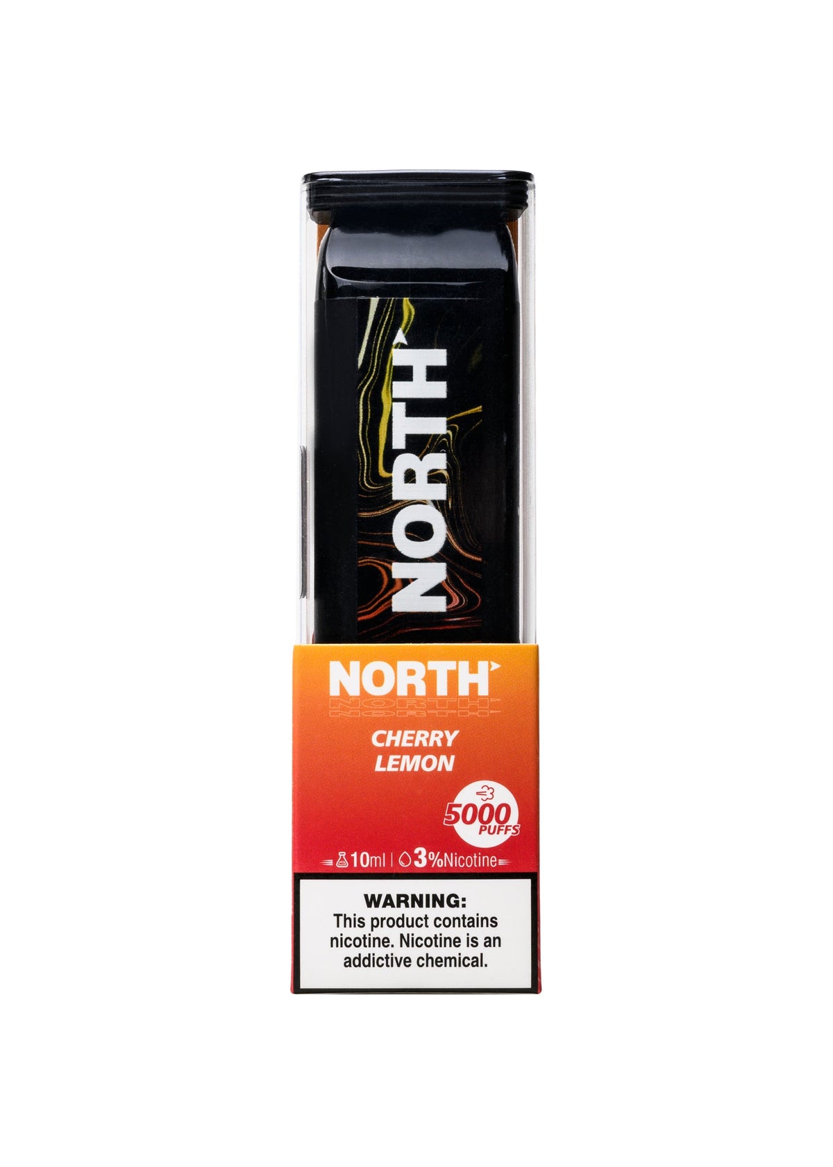 NORTH CHERRY LEMON 10ML 3% NIC RECHEARGEABLE DISPOIABLE VAPE 5000 PUFFS 10 COUNT BOX