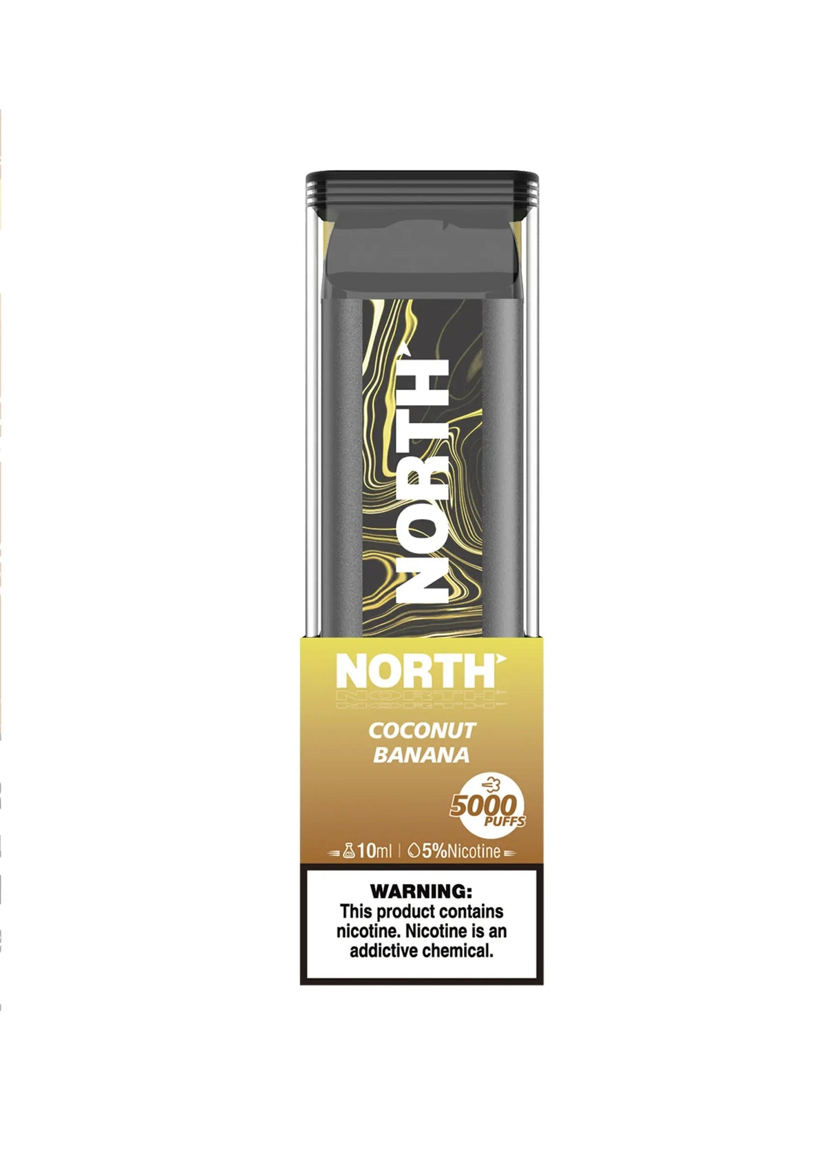 NORTH COCONUT BANANA 10ML 5% NIC RECHEARGEABLE DISPOIABLE VAPE 5000 PUFFS 10 COUNT BOX