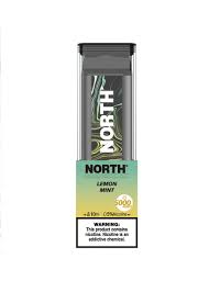 NORTH LEMON MINT 10ML 5% NIC RECHEARGEABLE DISPOIABLE VAPE 5000 PUFFS 10 COUNT BOX