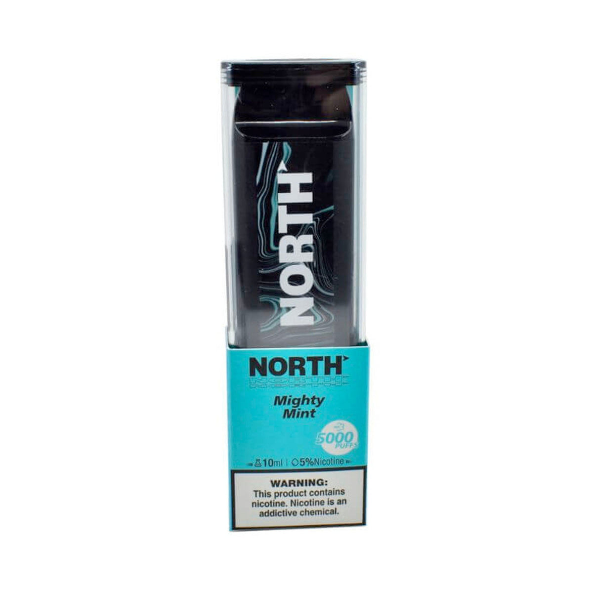 NORTH MIGHTY MINT 10ML 5% NIC RECHEARGEABLE DISPOIABLE VAPE 5000 PUFFS 10 COUNT BOX