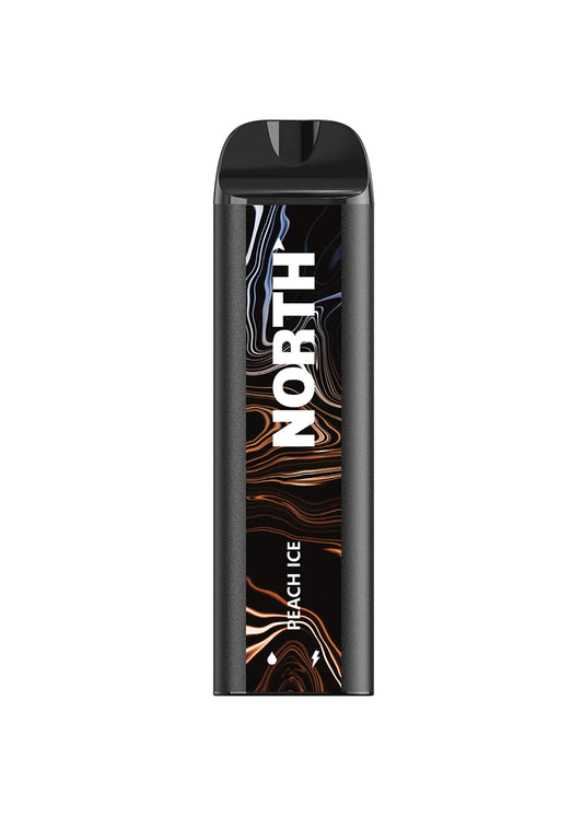 NORTH PEACH ICE 10ML 5% NIC RECHEARGEABLE DISPOIABLE VAPE 5000 PUFFS 10 COUNT BOX